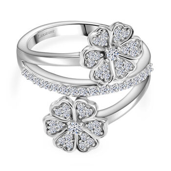 LUXURIANT SI-GH Labor Diamant Ring, 925 Silber rhodiniert - 0,54 ct.