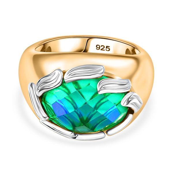 Zweifarbiger Pfau Triplett Quarz Ring - 6,68 ct. image number 0