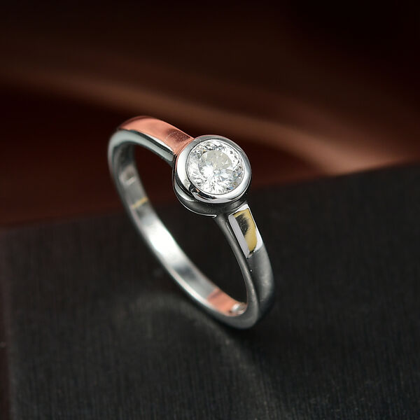 D&rsquo;joy 120 Facetten Moissanit Ring 925 Silber platiniert (Gr&ouml;&szlig;e 21.00) ca. 0,47 ct image number 2