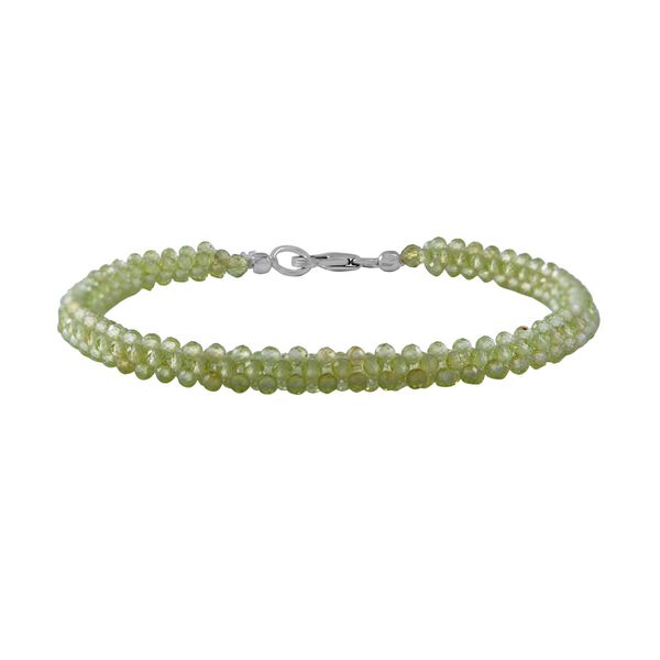Nat&uuml;rliches Peridot Armband, ca. 20 cm, 925 Silber rhodiniert, ca. 27.50 ct image number 1