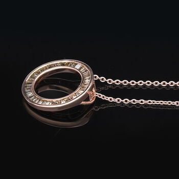 Nat&uuml;rlicher Champagner-Diamant-Anh&auml;nger mit 45+5cm Kette - 0,23 ct.