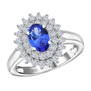 AAA Tansanit und Zirkon Ring - 1,30 ct.