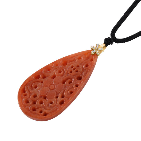 D'Joy Rote Jade Halskette Flexibles (ca. 71 cm) 925 Silber vergoldet ca. 50,00 ct. image number 3