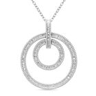 Weißer Diamant Anhänger mit Kette, 925 Silber platiniert ca. 1.00 ct