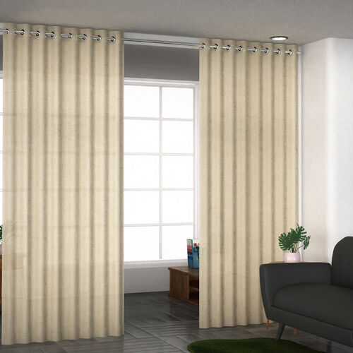 2er Set: paar Vorhänge in Leinenoptik, Größe 122x244 cm, Crème image number 0