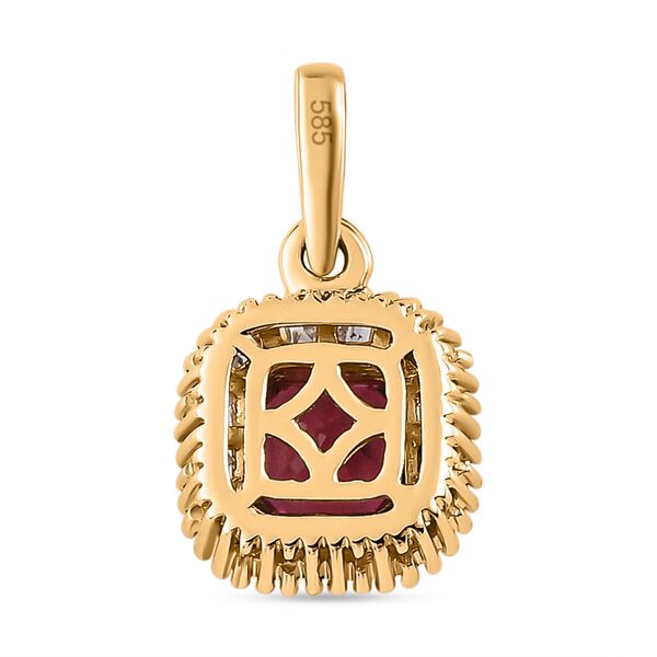 AAAA Rubellit und Diamant Anhänger in 585 Gold - 0,94 ct. image number 5