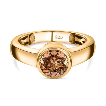 Ceylon kaiserlicher Granat Ring, 925 Silber Gelbgold Vermeil (Gr&ouml;&szlig;e 21.00) ca. 1.62 ct