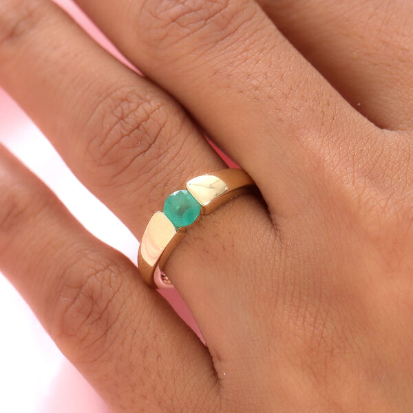 AAA Kagem sambischer Smaragd-Ring, 585 Gelbgold ca. 0,47 ct image number 3