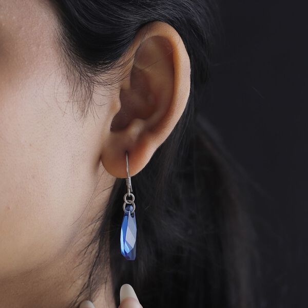 J Francis gefertigt mit SWAROVSKI- Capri blaue Swarovski Kristall Ohrringe image number 3