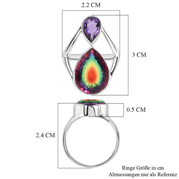 Sajen Silber-Himmlischer Quarz, Afrikanischer Amethyst Ring 925 Silber rhodiniert (Gr&ouml;&szlig;e 18.00) ca. 9.68 ct image number 6