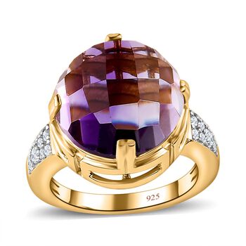 AA afrikanischer Amethyst und Zirkon-Ring - 11,22 ct.