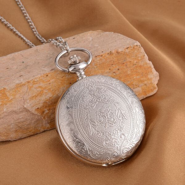 Strada - Taschenuhr, Japanisches Uhrwerk, silberfarben image number 2