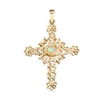 D'Joy AA Natürlicher, äthiopischer Welo Opal Anhänger 925 Silber 750 Gelb Vergoldet (10-15 Werktage Lieferzeit) ca. 0.33 ct