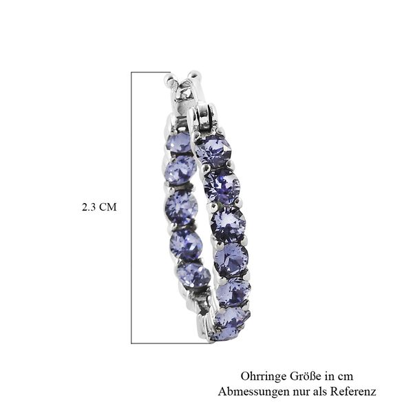 LUSTRO STELLA &Ouml;sterreichischer Indischer Saphir Kristall In Out Creolen Edelstahl image number 4