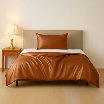 Serenity Night 100% Maulbeerseide Sommerseidendecke mit Seidenf&uuml;llung, Daunenkissen und Seidenkissenbezug, Ros&eacute;gold