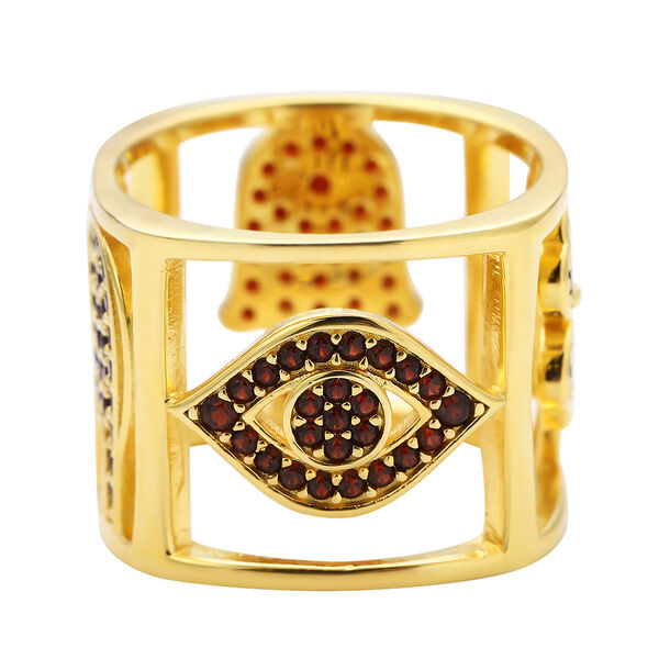 Roter Granat-Ring, 925 Silber vergoldet  ca. 1,42 ct