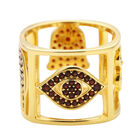 Roter Granat-Ring, 925 Silber vergoldet (Größe 21.00) ca. 1,42 ct