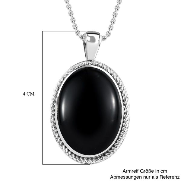 Schwarzer Onyx Schmuckset  Edelstahl ca. 23,14 ct. image number 5