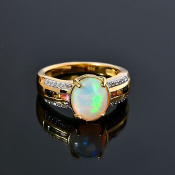 AA &auml;thiopischer Welo Opal, Multi-Turmalin und Zirkon Ring - 2 ct.