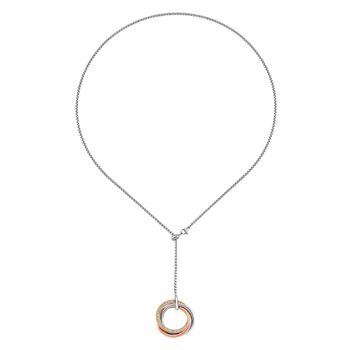 Dreifarbige wei&szlig;e Kristall Halskette und Ohrringe