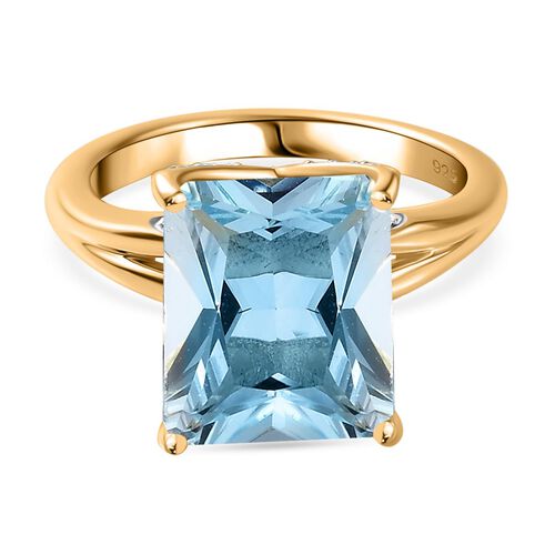 Himmelblauer Topas und weißer Zirkon Ring, ca. 6,12 ct. image number 0
