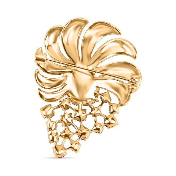 Lila Kristall Brosche  Gelb image number 3