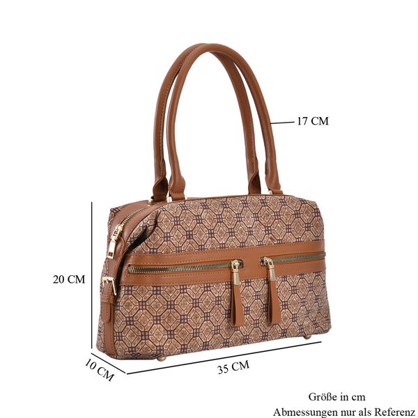 Handtasche aus Naturkork mit RFID-Schutz, braun gemustert image number 7
