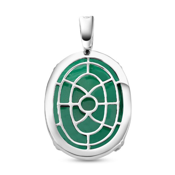 Gr&uuml;ner Onyx Anh&auml;nger, 925 Silber platiniert ca. 50,72 ct image number 5