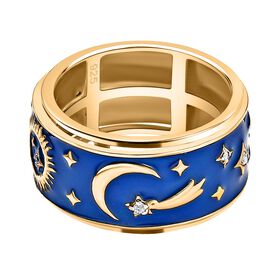Emaillierter Anti-Stress-Spinning-Ring mit Himmelskörper