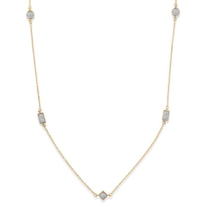 LUXURIANT DIAMOND - Lab Grown Diamant SI-GH Halskette ca. 45 cm 925 Silber 750 Gelbgold vermeil ca. 0.50 ct