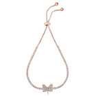 Weißes Zirkonia Bolo-Armband, ca 23 cm, roséfarben ca. 1,92 ct