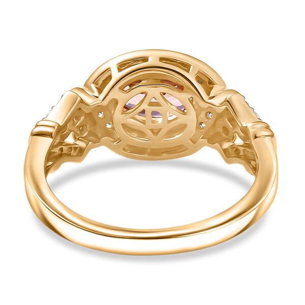 MÜNCHEN CLOSE OUT - D'Joy AA Cruzeiro Blush Turmalin, Moissanit Ring 925 Silber 750 Gelbgold Vermeil (Größe 17.00) ca. 1.15 ct image number 5