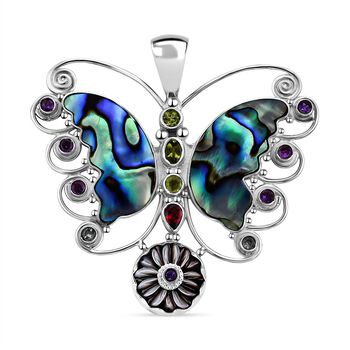 Sajen Silber - Abalone Perlmutt mehrfarbiger Anh&auml;nger, 925 Silber ca. 3.22 ct