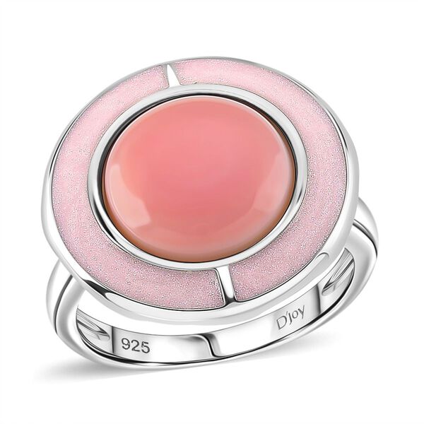 D'Joy Natürlicher Rosa Königsmuschel Perle (12 mm) Ring 925 Silber Zweifarbige Beschichtung (Größe 18.00) ca. 6.25 ct image number 3