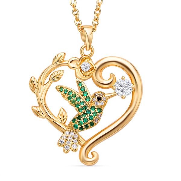 Mehrfarbiger Kristall-Vogel-Anh&auml;nger mit Kette image number 3