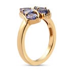 AA Tansanit Ring 925 Silber Gelbgold Vermeil (Größe 16.00) ca. 1,58 ct image number 4