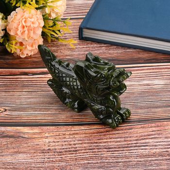 Handgefertigte Drachenfigur aus Serpentin, 12x7x3,5cm