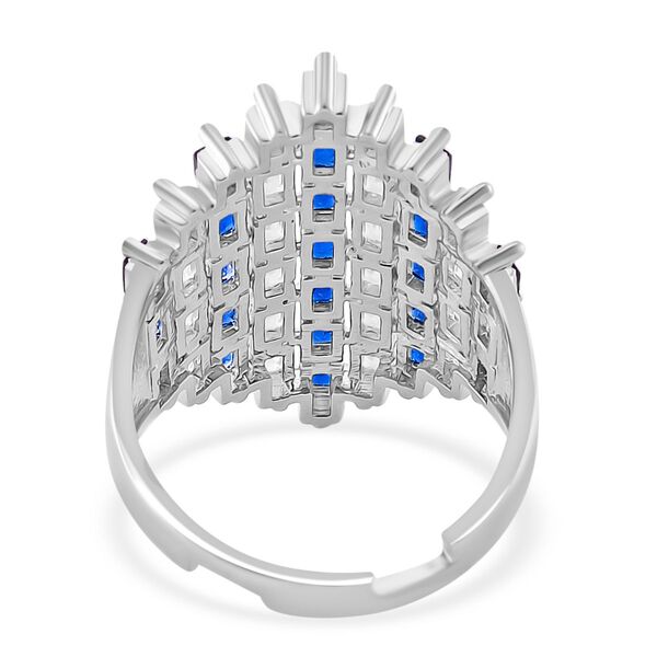 Blauer und weißer Zirkonia flexibler Ring image number 4