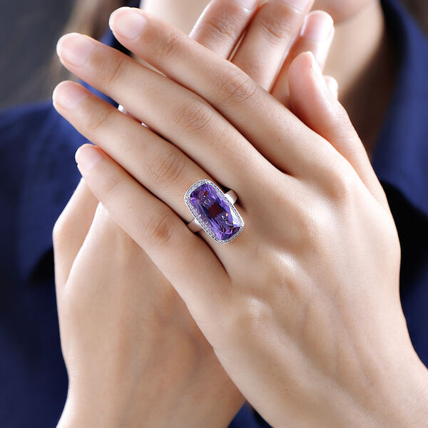 Rosa Amethyst und Zirkon Ring - 12,06 ct. image number 3