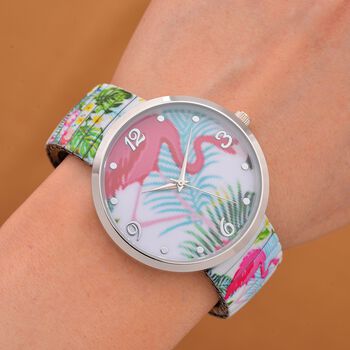 STRADA Armbanduhr - Flamingo-Design, Japanisches Uhrwerk, Wasserresistent