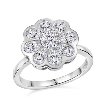 D&rsquo;joy Moissanit Ring 925 Silber rhodiniert (Gr&ouml;&szlig;e 19.00) ca. 1,69 ct