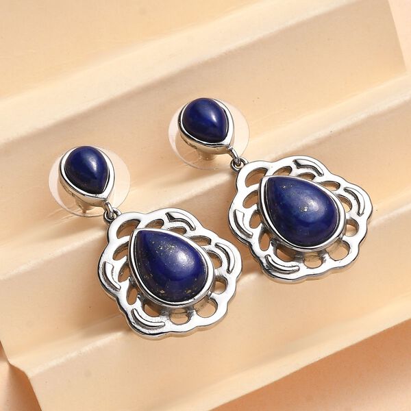 Lapislazuli Ohrringe 316L Edelstahl ca. 14.38 ct image number 2