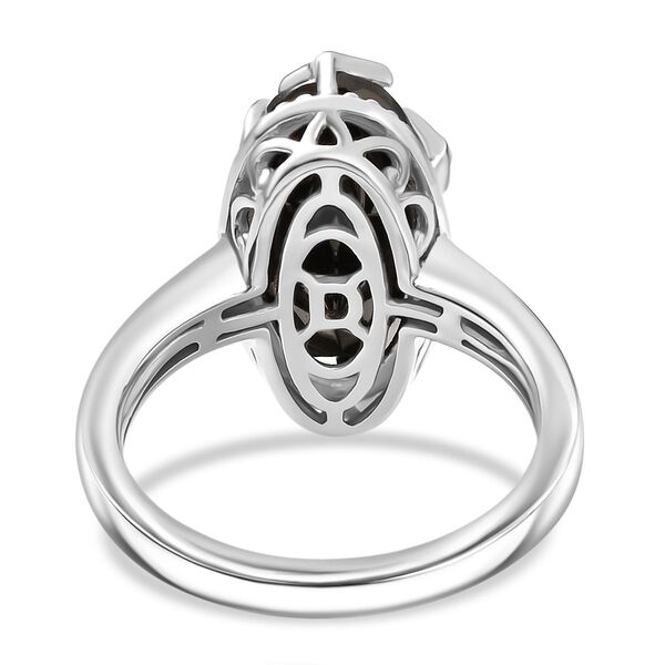 D'Joy Elite Shungit, Wei&szlig;er Zirkon Ring 925 Silber platiniert (Gr&ouml;&szlig;e 21.00) ca. 2,55 ct image number 5