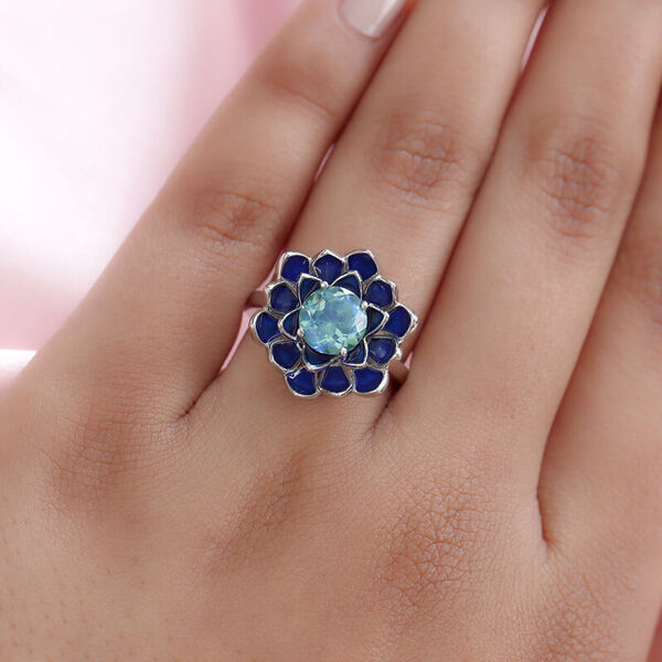 Pfau Triplett Quarz-Ring, 925 Silber platiniert  ca. 1,31 ct image number 3