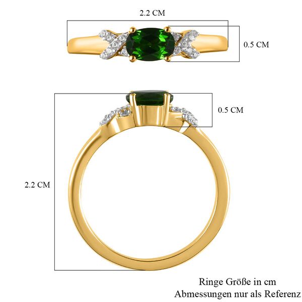 Natürlicher Chromdiopsid und Zirkon-Ring image number 7
