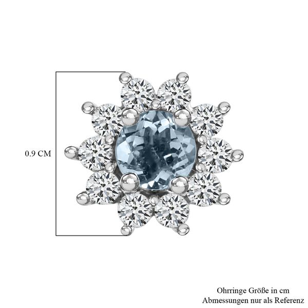 Sternchen Espirito Santo Aquamarin und Zirkon Ohrstecker image number 5