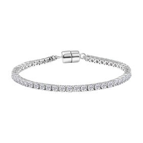 DAS GRÖßTE MOISSANIT ANGEBOT - D'Joy Moissanit Armband ca. 18 cm 925 Silber rhodiniert ca. 4.94 ct