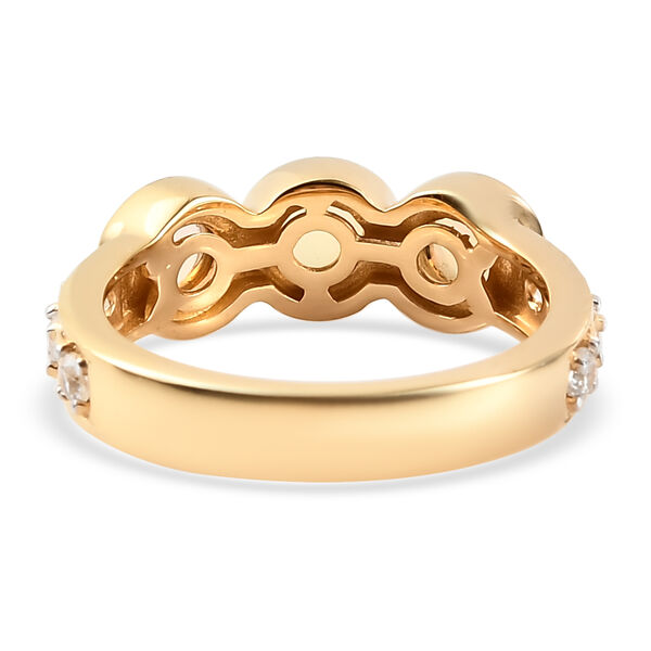 Natürlicher Äthiopischer Opal und Zirkon Ring 925 Silber 585 Vergoldet image number 7