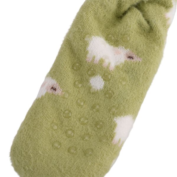 Kuschelige Sherpa Socken, Schafmuster, Grün image number 3