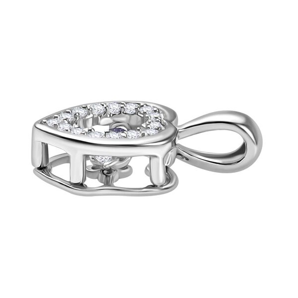 Tansanit und Moissanit Herz Anhänger - 0,41 ct. image number 4